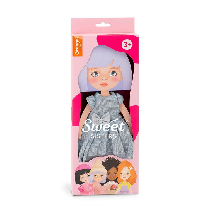 Haakpakket Pop Tess met poppenhaar pruik & kleding set: Licht blauwe jurk