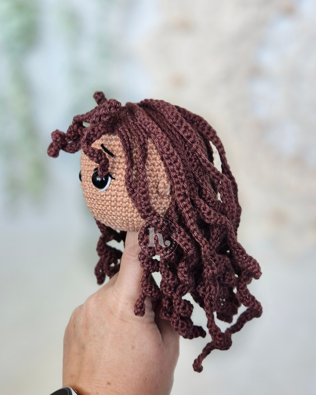 Haakpakket Pop Tess met gehaakte pruik & kleding set: Licht blauwe jurk