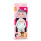Haakpakket Pop Tess met poppenhaar pruik & kleding set: Mint Trainingspak