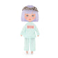 Haakpakket Pop Tess met poppenhaar pruik & kleding set: Mint Trainingspak