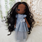 Haakpakket Pop Tess met poppenhaar pruik & kleding set: Licht blauwe jurk